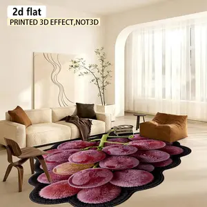 2D flat, grape decoration irregular rug, suitable for living room, bedroom, entrance, kitchen, bathroom, game room, study