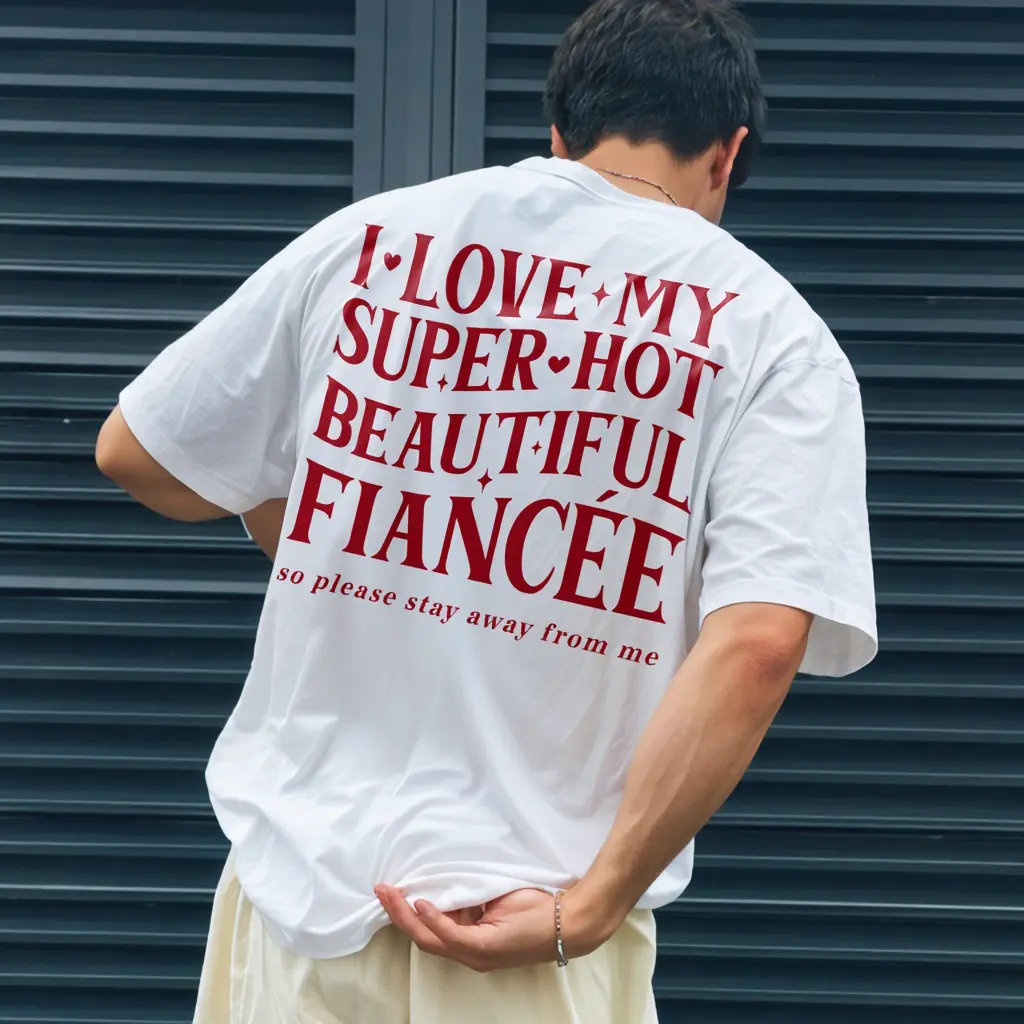 Comfort Colors Menswear Crewneck Short-Sleeve Round Neck T-Shirt - I Love My Fiance Stay Away Top, Future Husband Tee, Engagement Gift