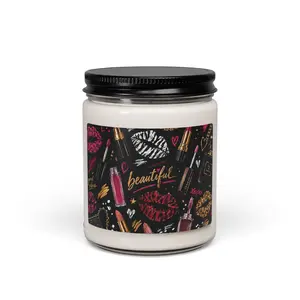 Makeup Pattern beautiful Typography Candle | Scented Soy 9oz