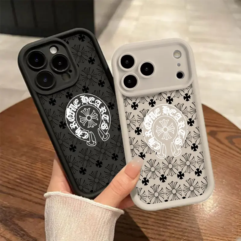 Trendy Cross Floral Allover Pattern Phone Case for IPhone 17 AIR 17 PRO 16 PRO 15 PRO MAX 14 PLUS 13 PRO 12 11 PRO XS MAX X XR Plus Shockproof Protective Cover Full Protection Anti-Drop Cellphone , Accessories, Smartphone Aesthetic Flower