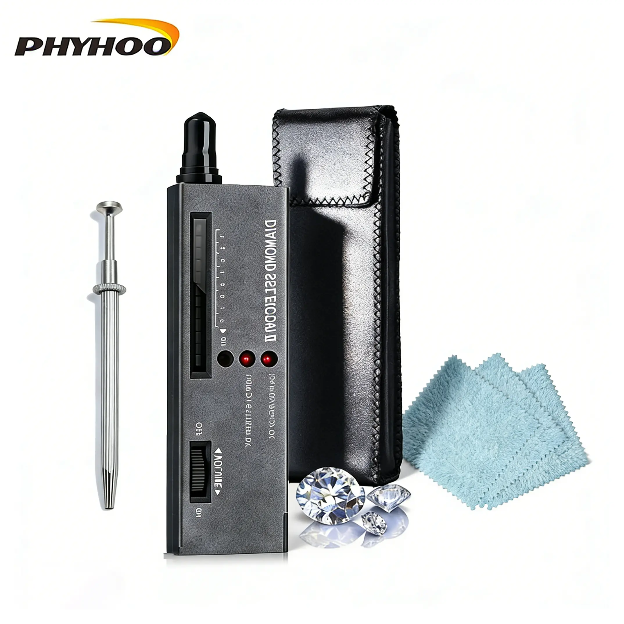 Professional Diamond Tester Pen Kit for Jewelry Making Resellers & Hobbyists - Portable Gemstone Tool with Carrying Case, Polishing Cloth, Tweezers, Audio Alert for Cubic Zirconia Detection