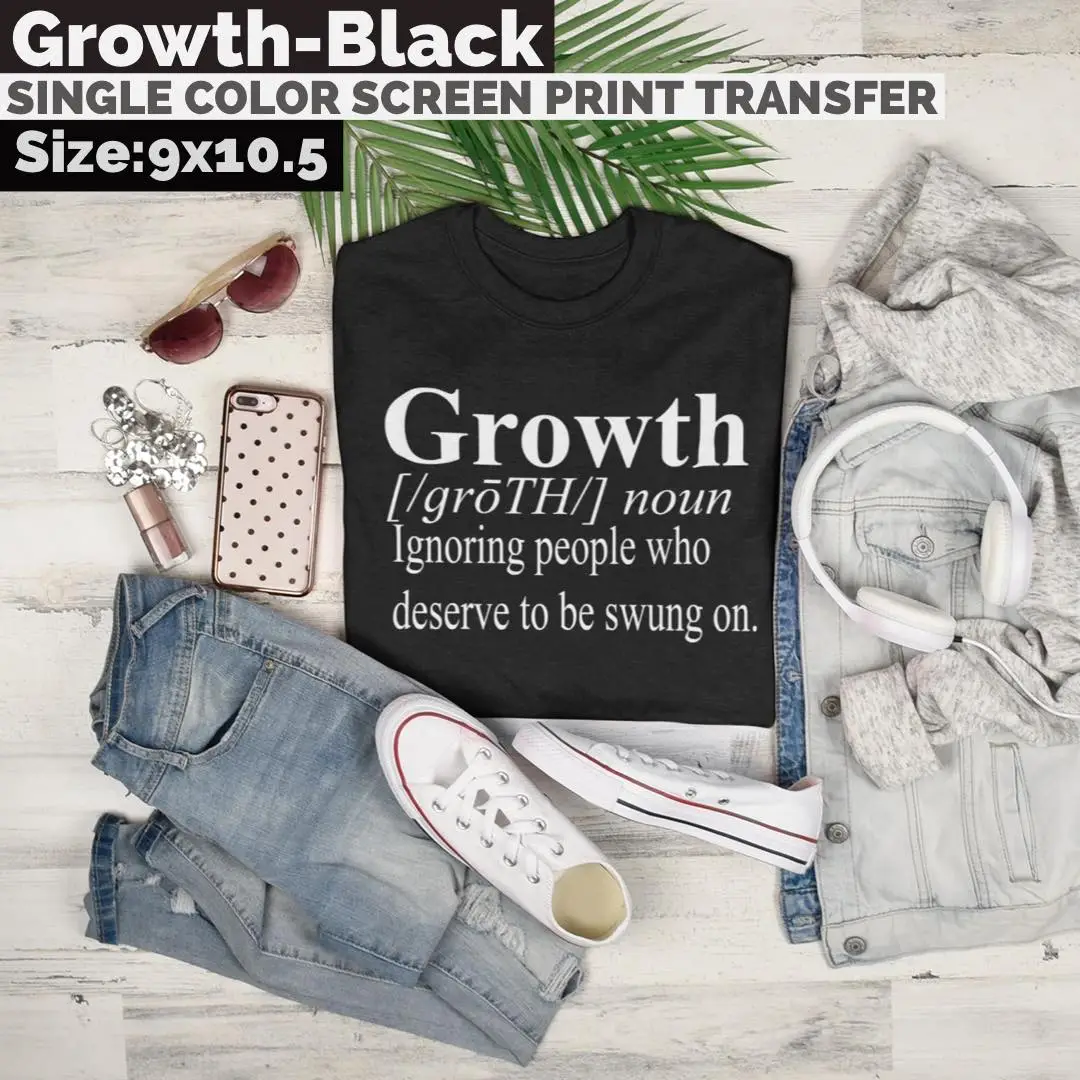 Growth Screen Print Transfer White lo