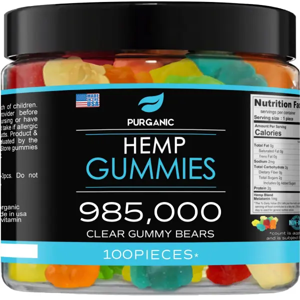 Natural Gummies for Stress Relief - Great for Pain, Insomnia & Anxiety -100ct