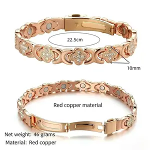 Women's Pure Copper Magnetic Bracelet - 3500Gauss Effective Magnets, Stretch Stack Bangle, Modern Daily Fashion Accessory, Costume Jewelry Gift, Yes