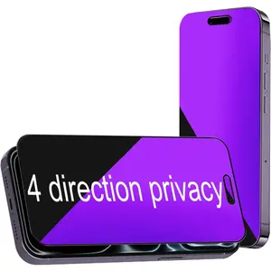 2 Pack 360  Anti-blue  Tempered Glass for  17 Pro Max Anti-Spy 4 Directions Screen Protector Film 6.9 inch