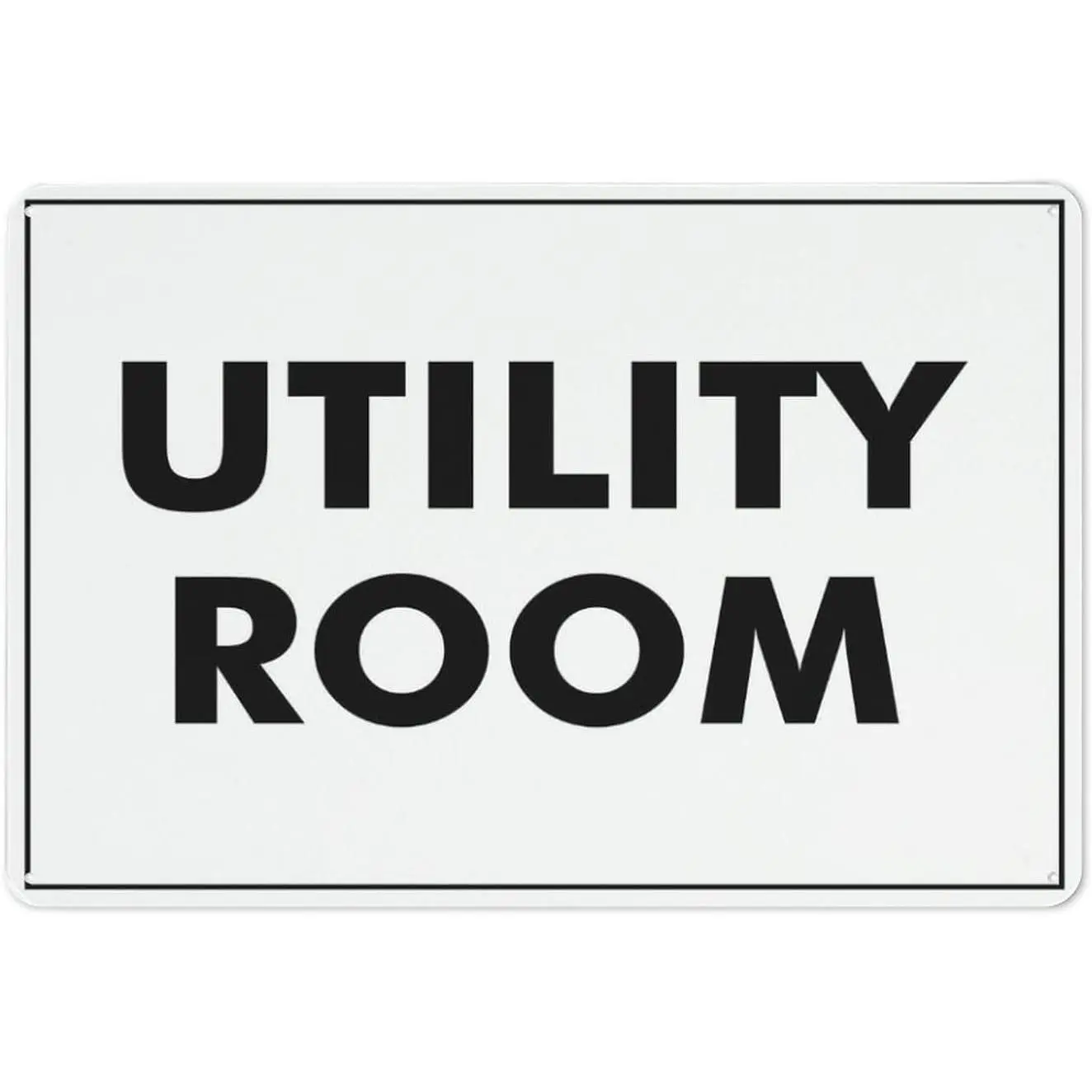 Utility Room Sign 12 X 8 Inches Reflective Aluminum Metal Warning Signage With Symbol For Indoor Outdoor Use