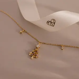 Holiday Diamond Tree Necklace by Caitlyn Minimalist