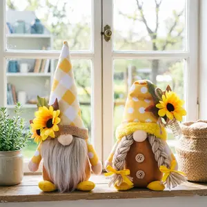 2pc Fairy Sunflower Decorations, Cute Sunflower Fairy Dolls for Home Decoration, Thanksgiving Harvest Festival Kitchen Table Decor Gift, Flower Figurines, Collectible Home Decor