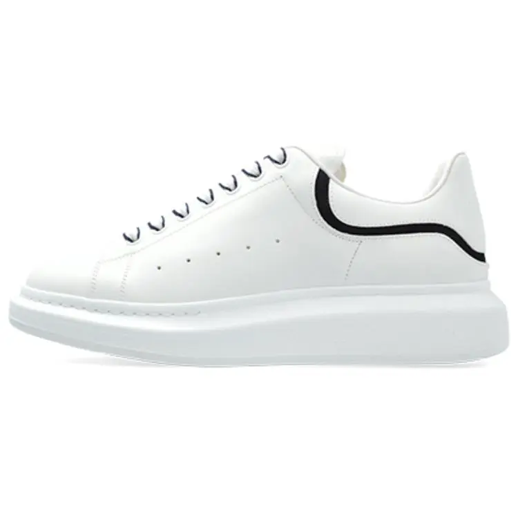 Alexander McQueen Men's Oversized Leather Casual Trainer - Lace-Up, Thick Sole, White Footwear - Maison Mihara Verifiable with Credentials & Global Authentication Support