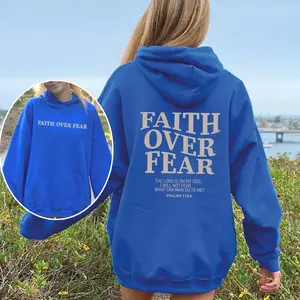 Faith Over Fear Christian Hoodie, Christian Sweatshirt, Jesus Hoodie, Trendy Hoodie, Bible Verse Sweater, Aesthetic Clothes, Aesthetic Hoodie