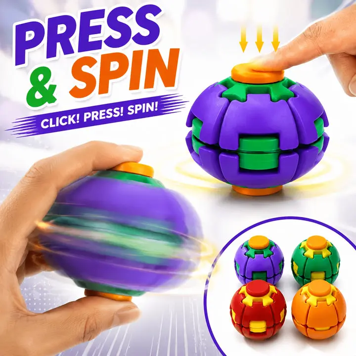 3D Printed Transformable Fidget Spinner Ball - Stress Relief Toy, Cool Gadgets, Teen Boy Gift, Quirky Unique Gift, o3l