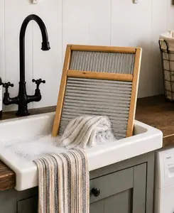Large Washboard with Tin-23 Inches High X 12.25 Inches Wide