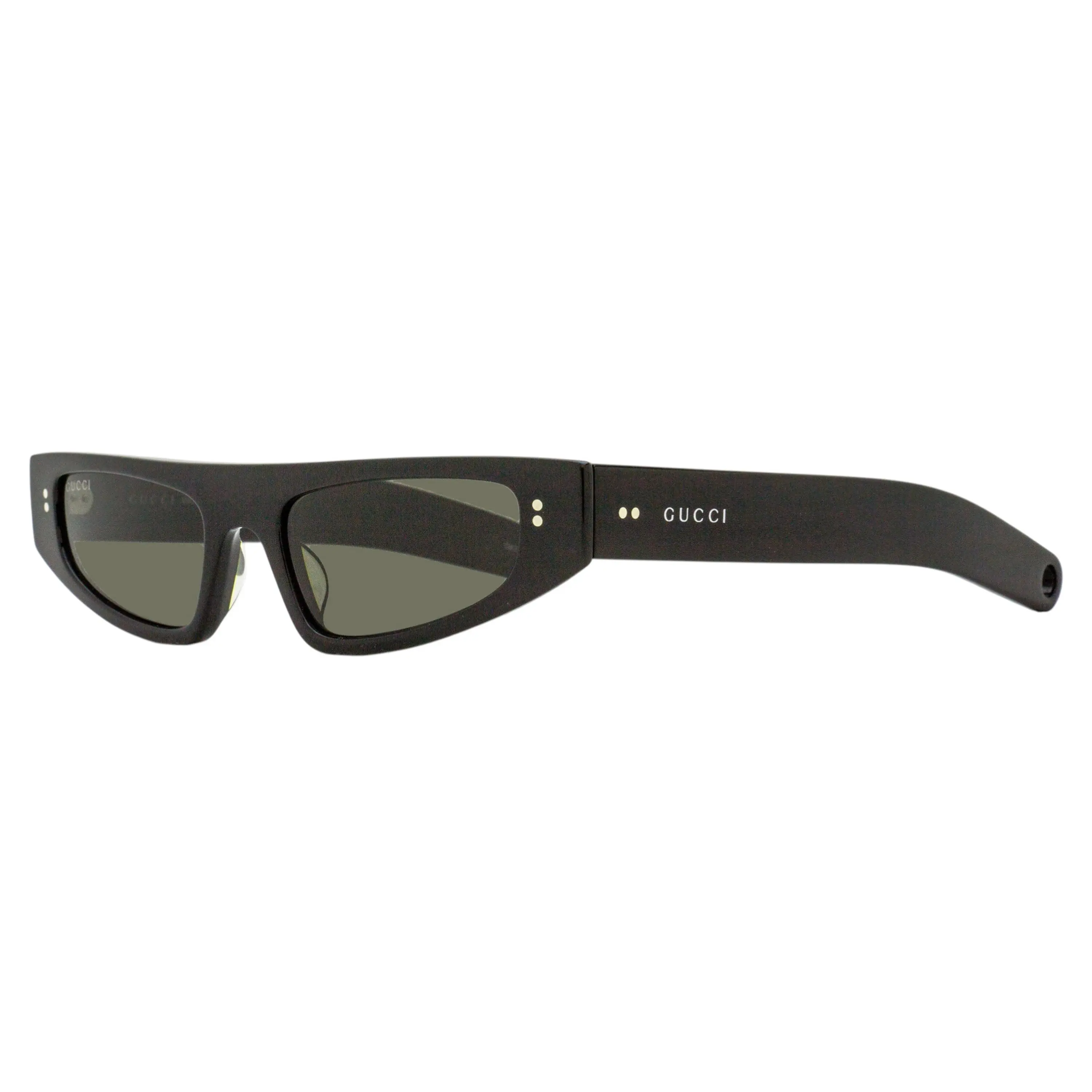 Gucci Women's Angular Cat-Eye Sunglasses GG1634S 003 - Black, 51mm, Thick Acetate Statement Frame Glasses, Rivet Detailing, UV Protection Lens, Statement Look, Thick Acetate Frame, Angular Lines, Bold Look