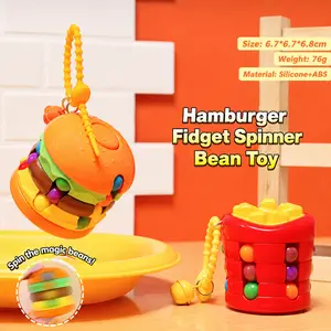 MINISO Hamburger Fries Fidget Spinner Rubik's Cube- Stress Relief Toy, Puzzle Fidget Toys for  Adults, Stress Relief Sensory Toys