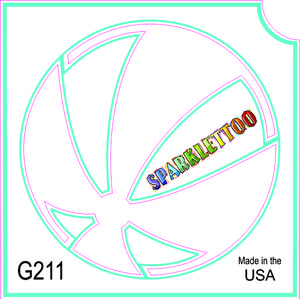 212 MAIN Beach Ball Design Glitter Tattoo Stencils (100-Pack) - Ruby Red Paint G211-2, 2-Ply Paper, 1.5x2.3x2.3 in, American Made, FDA Compliant, Safe for Children, Men's Costume Accessory