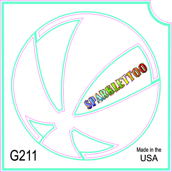 212 MAIN Beach Ball Design Glitter Tattoo Stencils (100-Pack) - Ruby Red Paint G211-2, 2-Ply Paper, 1.5x2.3x2.3 in, American Made, FDA Compliant, Child-Safe Men's Costume Accessory