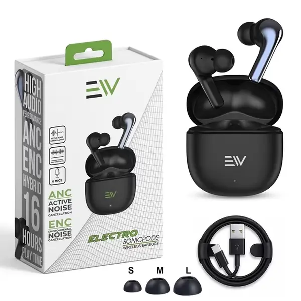 Electronic World Electro Soundloop ANC Noise Cancelling Wireless Earbuds, Bluetooth 6.0, Hybrid ANC + ENC, 6-Mic HD Calls, Low Latency Gaming Mode