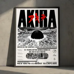 Akira Anime Poster, 90s Movie Anime Manga Art, Vintage Minimalist Japanese Wall Decor (Unframed / Print Only)