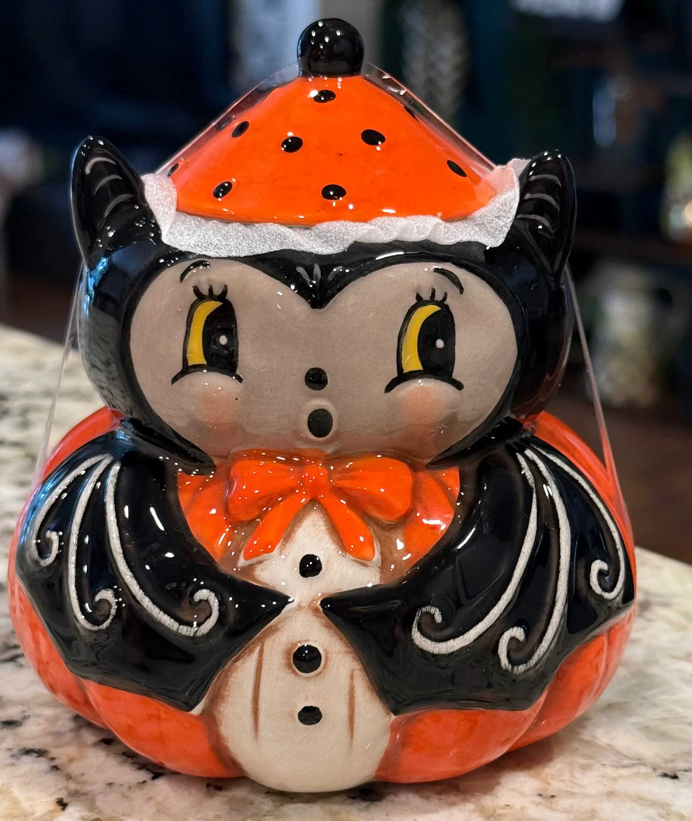 New release Joanna Parker ceramic bat sugar dish Halloween decor