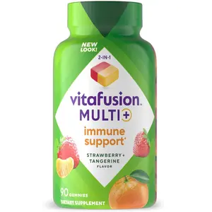 Vitafusion Multi+ Immune Support* – 2-in-1 Benefits & Flavors – Adult Gummy Vitamins with Vitamin C, Zinc, Daily Multivitamins, 90 Count