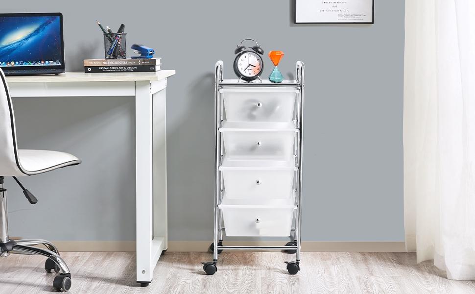 【Heavy Duty】Yaheetech Multiple Drawers Rolling Storage Cart, Multipurpose Organizer Rolling Utility Cart, Easy Assembly Effortless for Mobility Office/Home/School/Beauty Salon Use