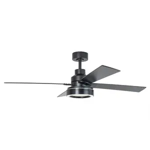 Vaczon 52 Inch 4 Blades DC Motor Modern Downrod Ceiling Fan with LED Light Remote Control