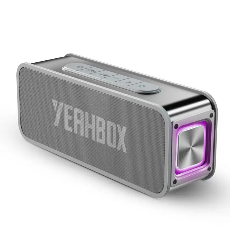 Yeahbox 50W Powerful Loud Portable Bluetooth Speaker - 50W Loud Output, 30W Bass, 31mm, DSP Karaoke Chip, IPX6 Water-Resistant, LED Light, TWS Pairing, Aux/TF Card/USB Disk Inputs, High-Quality Audio for Home, Outdoor Use