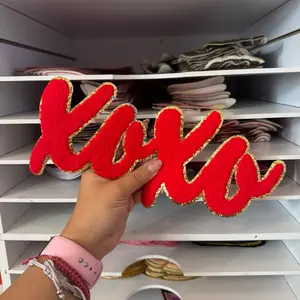xoxo red iron on patch
