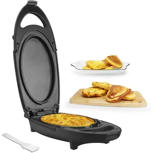 Electric Omelette Maker with Nonstick Cooking Surfaces, Double Sided Flip Pan for Omelette Frittata Egg, Ideal for Breakfast, Graphite