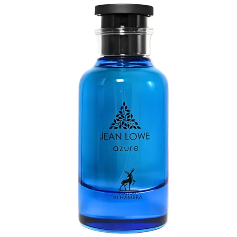 MAISON ALHAMBRA Jean Lowe Azure Eau de Parfum - 100ml High-Quality Unisex Fragrance, Single Item with Bergamot-Jasmine Blend, Aromatic Woody Floral, Citrus Musk, Fresh Long-Lasting Scent, Ambergris, Bottle-Shaped, Floral Woody Fragrance