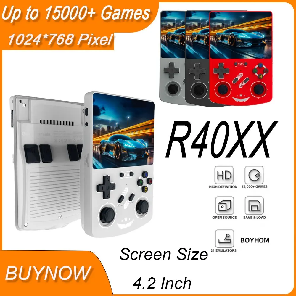 R40xx Portable Open Source Handheld Game Console, Dual Joystick Control, HD IPS Screen, 21 Emulators, Essential for Gamers