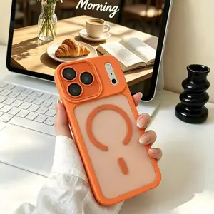 Two Tone Magsafe Magnetic Phone Case Matte Semi Transparent Full Lens Protection Compatible with iPhone 17 Pro Max 16 Pro Max 15 14 13 12 11 Shockproof Protective Cover