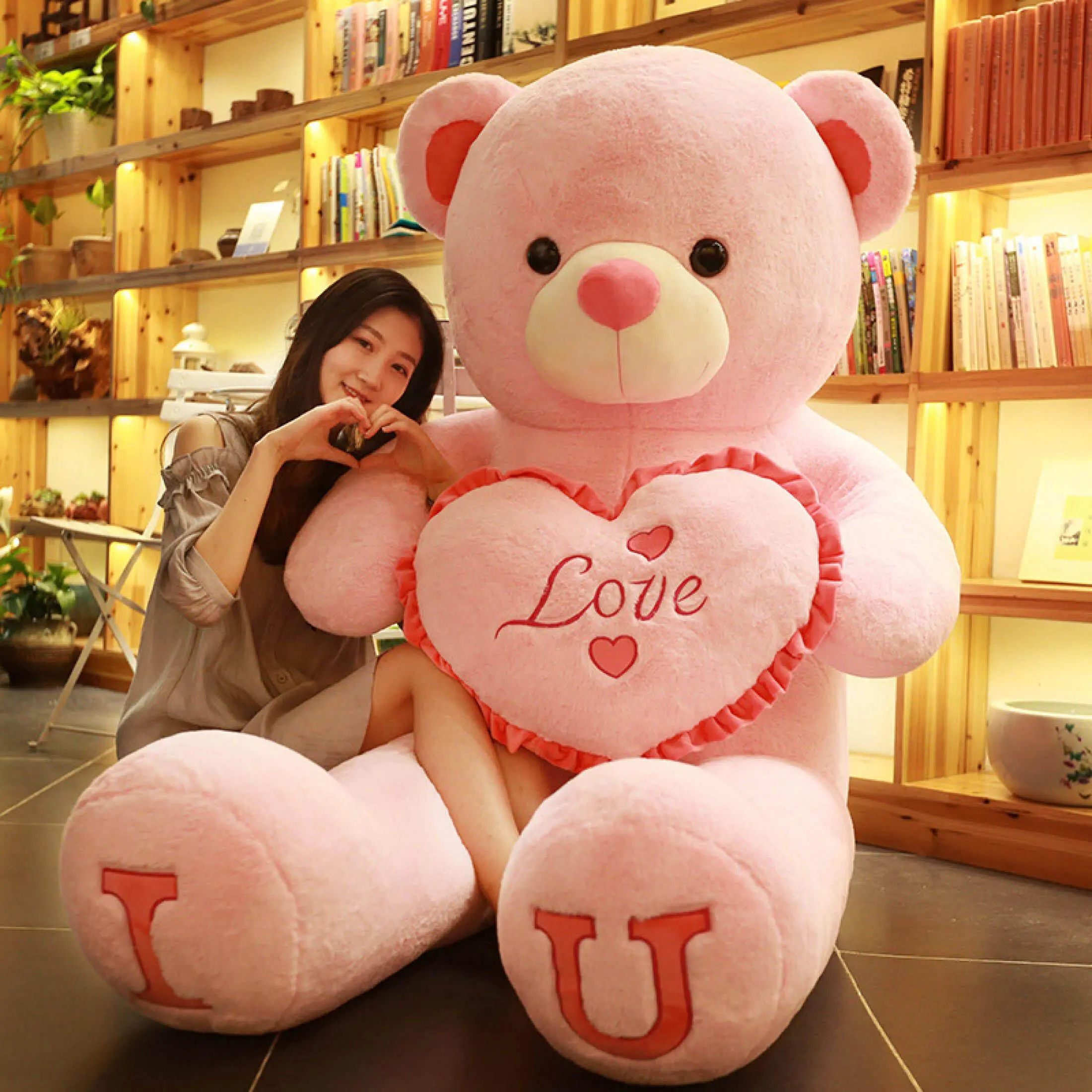 Big I LOVE YOU Bear Plush Toy Lovely Huge Stuffed Soft Bear Doll Lover Bear Kids Toys Birthday Children'Day Gift For Girlfriends