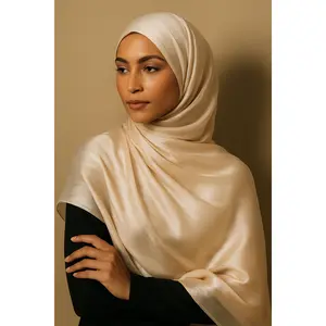 Organza Silk Hijab - Sand