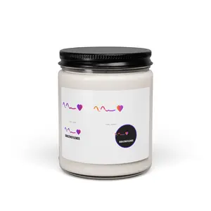 Minimal Heartwave Design Scented Soy Candle | 9oz Jar