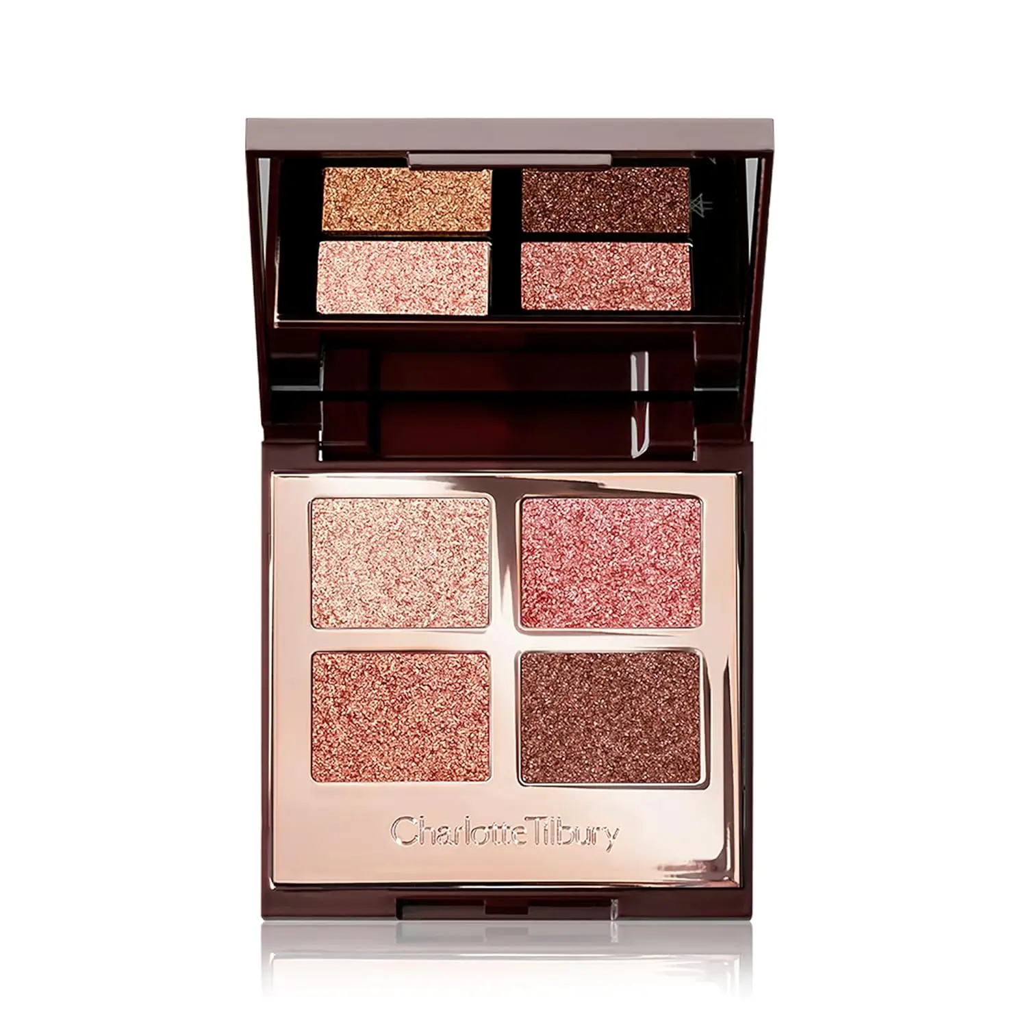 Luxury Makeup Eyeshadow Quad - Rich Powder Formula with 4 Complementary Shimmer, Metallic, Satin Matte Shades