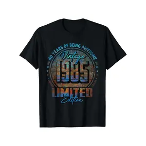 Vintage 1985 Limited Edition Shirt 40 year old 40th Birthday T Shirt 100% Cotton Casual Tshirts Crewneck T-Shirt Short Sleeve Unisex Graphic Tee for Men Women Adults Classic Menswear Top