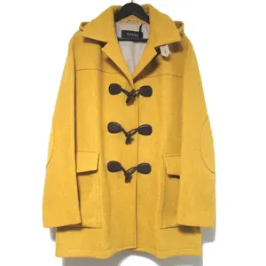 Pre-owned GUCCI Tweed Small Leather Goods Hoodie Duffle Coat