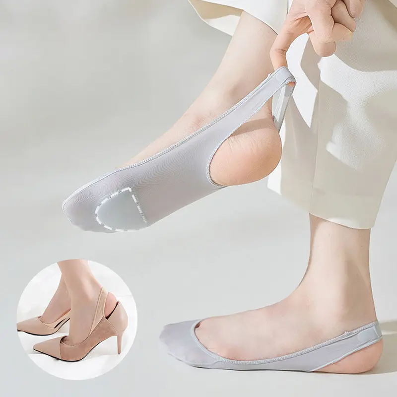 Women's 2-Pack Anti-Slip No-Show & Liner Socks - Ice Silk Polyester, Ultra-Thin, Invisible, Breathable Compression Socks for High Heels, Flats (Average & Big Sizes), Lightweight