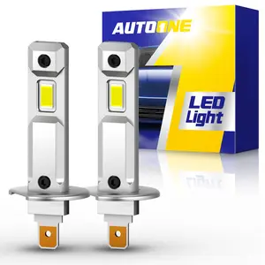 AUTOONE H1 LED Headlight Bulb Conversion Kit High Low Beam Lamp, 1:1 Mini Size Light Bulbs, Ultra Bright 6500k Cool White Replacement for Halogen,Pack of 2