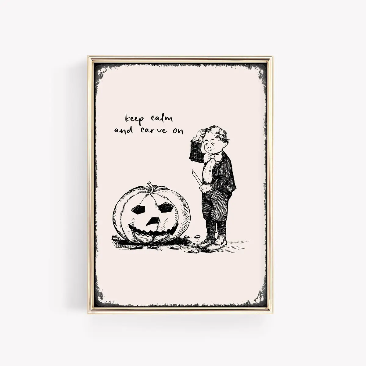 Halloween Printable Wall Art, , Halloween Decorations, Vintage Halloween Poster, Pumpkin Wall Art, Trendy Fall Decor, Room Decor, Unframed  – 5 Size, 8x12 to 27x40 inch