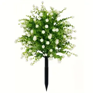 1 piece of artificial flower - Artificial Fake Plants, Artificial Faux Plants, Outdoor simulated greenery featuring eucalyptus and camellia, with ground support frame, UV-resistant, suitable for DIY porch, balcony, garden decoration, as a gift