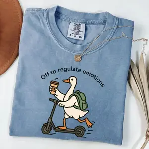 Comfort Colors Off to Regulate Emotions TShirt, Mental Health Teacher T-Shirt, SEL Counselor Gift, Funny Duck Tee - TrendWear USA