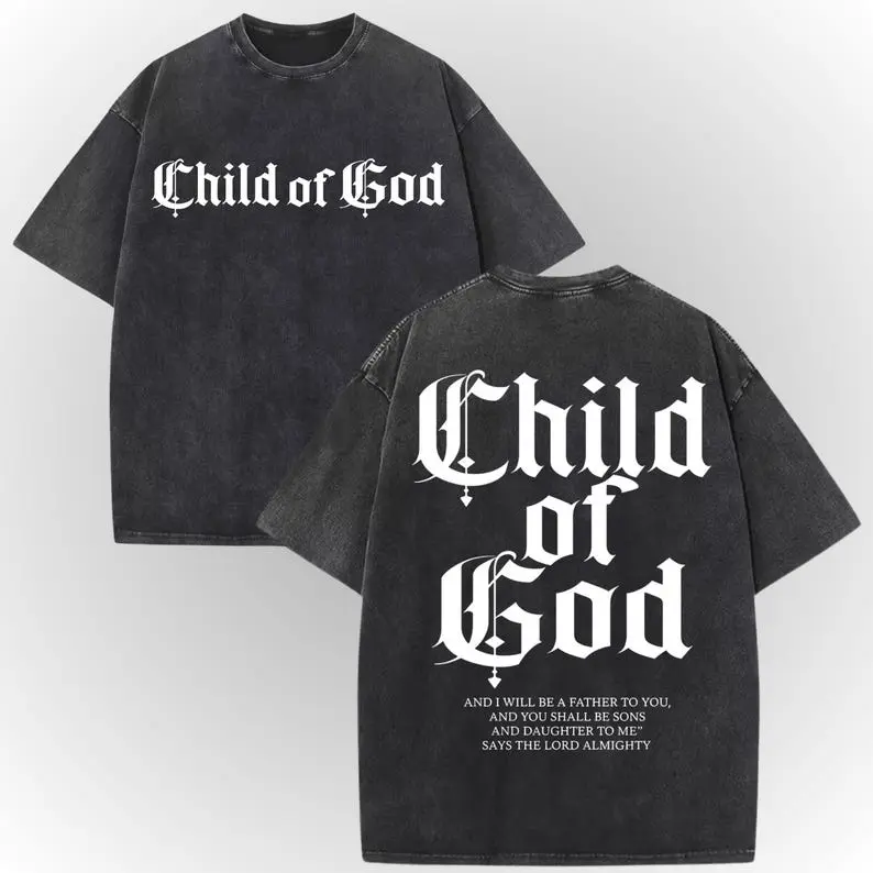 Women's Vintage Christian Acid Wash Cotton T-Shirt - Oversized, Short-Sleeve, Drape-Fit, Gothic Streetwear Aesthetic Graphic Tee with Turtleneck for Believers, Fits, Shortsleeve, Loose, Baggy, Style, Soft