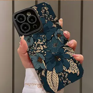 Creative Floral Design Shockproof Thin Phone Case for iPhone 16/15/14/13/12/11 Plus Pro Max, Dust-Proof and Beautiful Gift for Girlfriend Boyfriend Friend