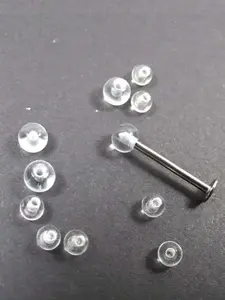 100pcs Transparent Replacement Spare BALLS Labret Barbell Bar Piercing Attachments 14g 16g DIY Body Piercing Jewelry