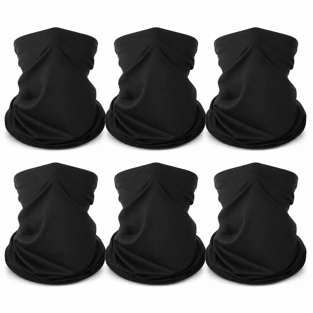6 Pack Cooling Neck Gaiter Face Cover Breathable Sun Protection Bandana Balaclava Headwear for Men Women Summer Outdoor Fishing Cycling Hiking Running