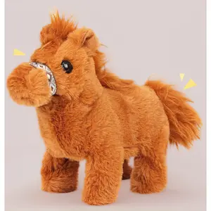 Walking Pony Toy 8" Interactive Electric Plush Pet with Real Sounds - Soft Stuffed Animal Pony - Best Birthday Gift for Kids Toddlers Girls and Boys