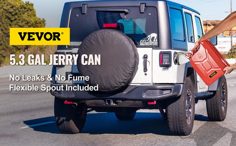 VEVOR Jerry Fuel Can, TikTokShopBlackFriday, 5.3Gal / 20L Portable Jerry Gas Can with Flexible Spout System, Rustproof & Heat-resistant Steel Fuel Tank for Cars Trucks Equipment Bottles Organiser VEVOR Super Brand Day VEVOR Jerry Fuel Can, TikTokShopBlackFriday, 5.3Gal / 20L Portable Jerry Gas Can with Flexible Spout System, Rustproof & Heat-resistant Steel Fuel Tank for Cars Trucks Equipment Bottles Organiser VEVOR Super Brand Day
