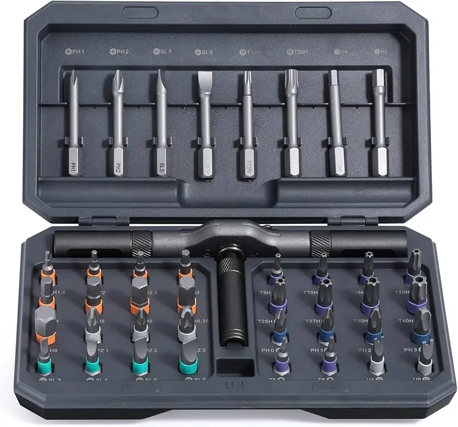 42 in 1 Magnetic Ratchet Screwdriver Set | Multi-Bit Precision Tool Kit | Multifunctional Compact Portable Tool Kit - Switchable Handle Repair Tool Kit box for Home & Electronics